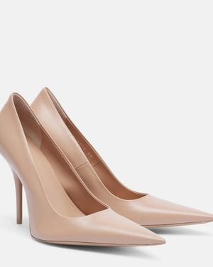 Balenciaga Avenue 110 Leather Court Shoes - Natural