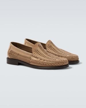 Brunello Cucinelli Woven Leather Loafers - Brown