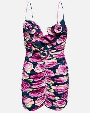Magda Butrym Floral Ruched Minidress - Purple