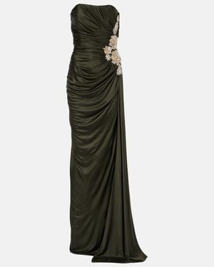 Costarellos Elettra Embellished Jersey Gown - Green