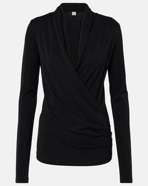 TOTEME Draped Jersey Top - Black