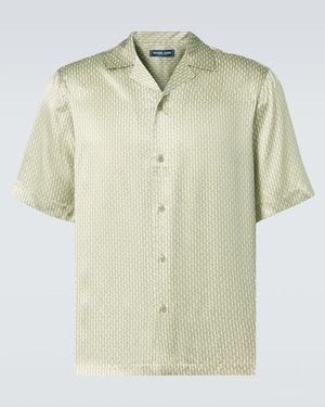Frescobol Carioca Roberto Printed Silk Bowling Shirt - Green