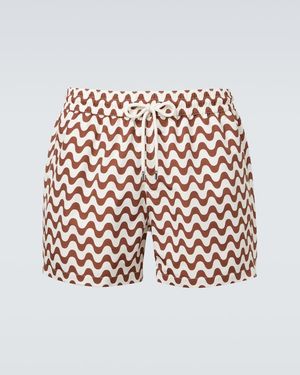 Frescobol Carioca Rio Printed Swim Trunks - Brown