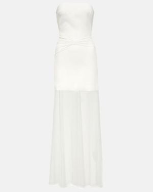 David Koma Bridal Strapless Gathered Cady Gown - White