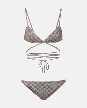 Gucci Bikini Gg Aus Jersey - Weiß