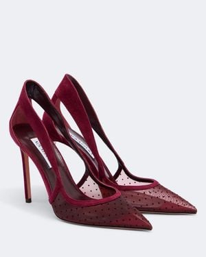 Aquazzura Dangerous Liaisons Mesh And Suede Pumps - Red
