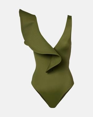 Johanna Ortiz Ruffled Swimsuit - Green