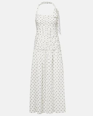 Posse Edie Polka-Dot Maxi Dress - White