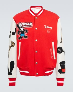 Givenchy X Disney® Collegejacke aus einem Wollgemisch - Rot