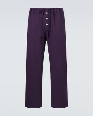 Bode Astor Wool Wide-Leg Pants - Purple