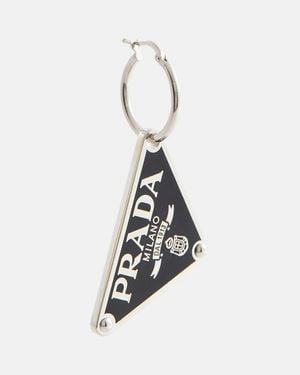 Prada Einzelner Ohrring Aus Sterlingsilber - Schwarz