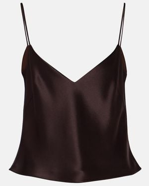 Galvan London Ischia Satin Camisole - Brown