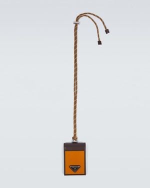 Prada Speedrock Re-Nylon Card Case With Strap - White