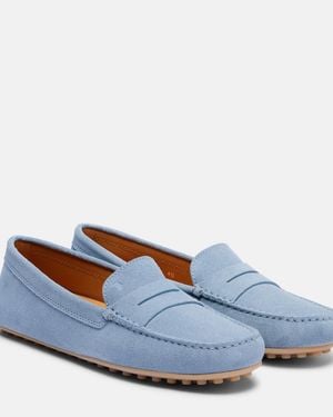 Tod's Gommino Suede Driving Shoes - Blue