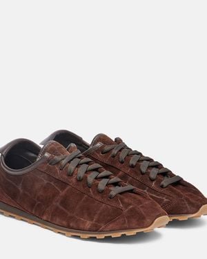 Jacquemus Tennis Croc-Effect Suede Sneakers - Brown