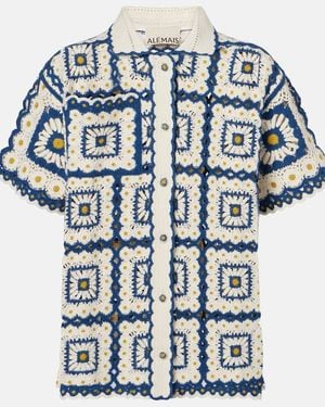 ALÉMAIS Dolly Crochet Cotton Shirt - Blue