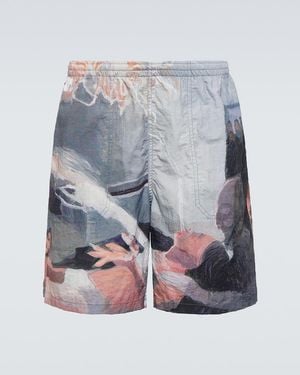 Undercover X Helen Verhoeven Printed Shorts - Blue