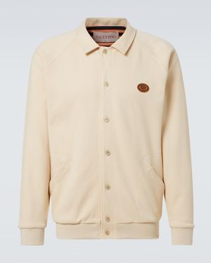 Valentino Cotton-Blend Cardigan - Natural