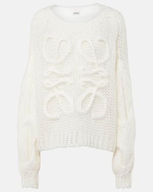 Loewe Anagram Wool-Blend Jumper - White