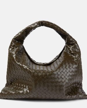 Bottega Veneta Hop Large Leather Tote Bag - Green