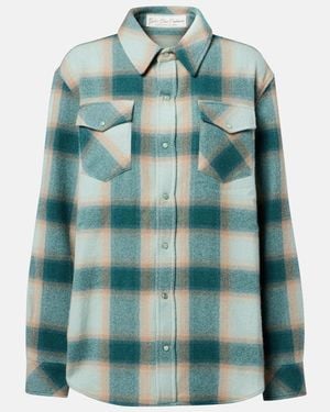 God's True Cashmere Checked Cashmere Overshirt - Green