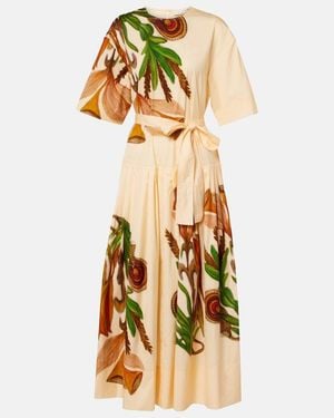 Ulla Johnson Aniline Printed Cotton Midi Dress - Metallic