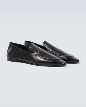 Saint Laurent Alain Convertible Leather Loafers - Black