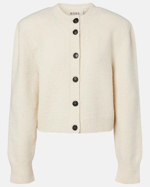 Rohe Cardigan Aus Wolle - Natur