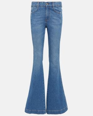 Stella McCartney Logo Mid-rise Flared Jeans - Blue