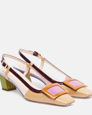 Roger Vivier Belle Vivier 45 Leather Slingback Pumps - Pink