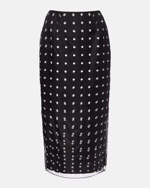 Emilia Wickstead Bethan Polka-Dot Silk Taffeta Pencil Skirt - Black