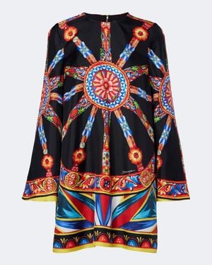Dolce & Gabbana Carretto Silk Twill Kaftan - Red