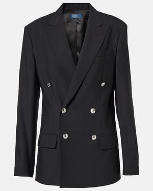 Polo Ralph Lauren Double-Breasted Wool-Blend Blazer - Black
