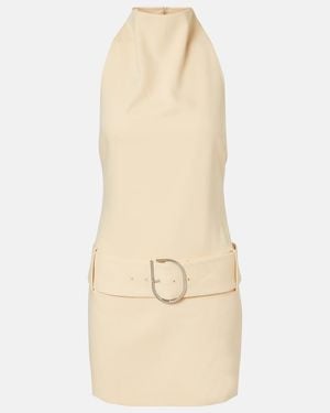 SIR. Sabina Belted Halterneck Minidress - Natural