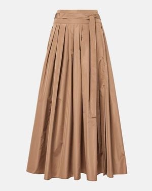 Max Mara Pleated Midi Skirt - Brown