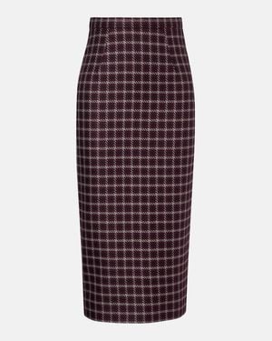 Emilia Wickstead Jupe Crayon Lorelei A Carreaux - Violet