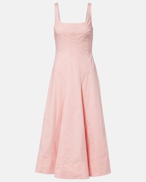 STAUD Willow Cotton Midi Dress - Pink