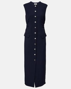 Dries Van Noten Gabardine Midi Dress - Blue