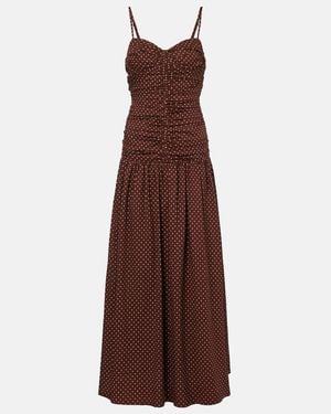 Posse Edie Polka-Dot Maxi Dress - Brown