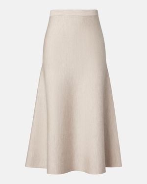Gabriela Hearst Freddie Wool, Cashmere, And Silk Midi Skirt - Natural
