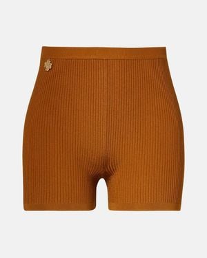 Saint Laurent Shorts Acanalados - Marrón