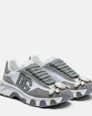 Dolce & Gabbana Dg Country Road Suede-Trimmed Trainers - Grey
