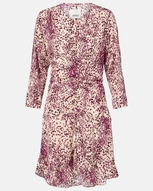 Isabel Marant Octavia Printed Silk-Blend Minidress - Red