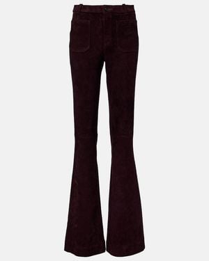 Stouls Laurent Suede Flared Trousers - Purple