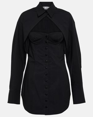 The Attico Cutout Cotton-Blend Minidress - Black