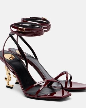 Saint Laurent Opyum 85 Patent Leather Sandals - Metallic