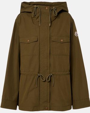 Moncler Serin Hooded Canvas Jacket - Green