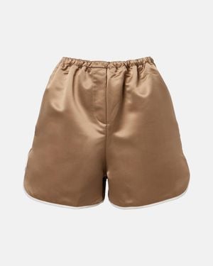 Frankie Shop Adia Satin Shorts - Brown
