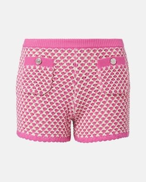 Versace Crochet Cotton-Blend Shorts - Pink