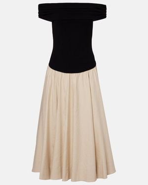 Jonathan Simkhai Adaline Linen-Blend Midi Dress - Black